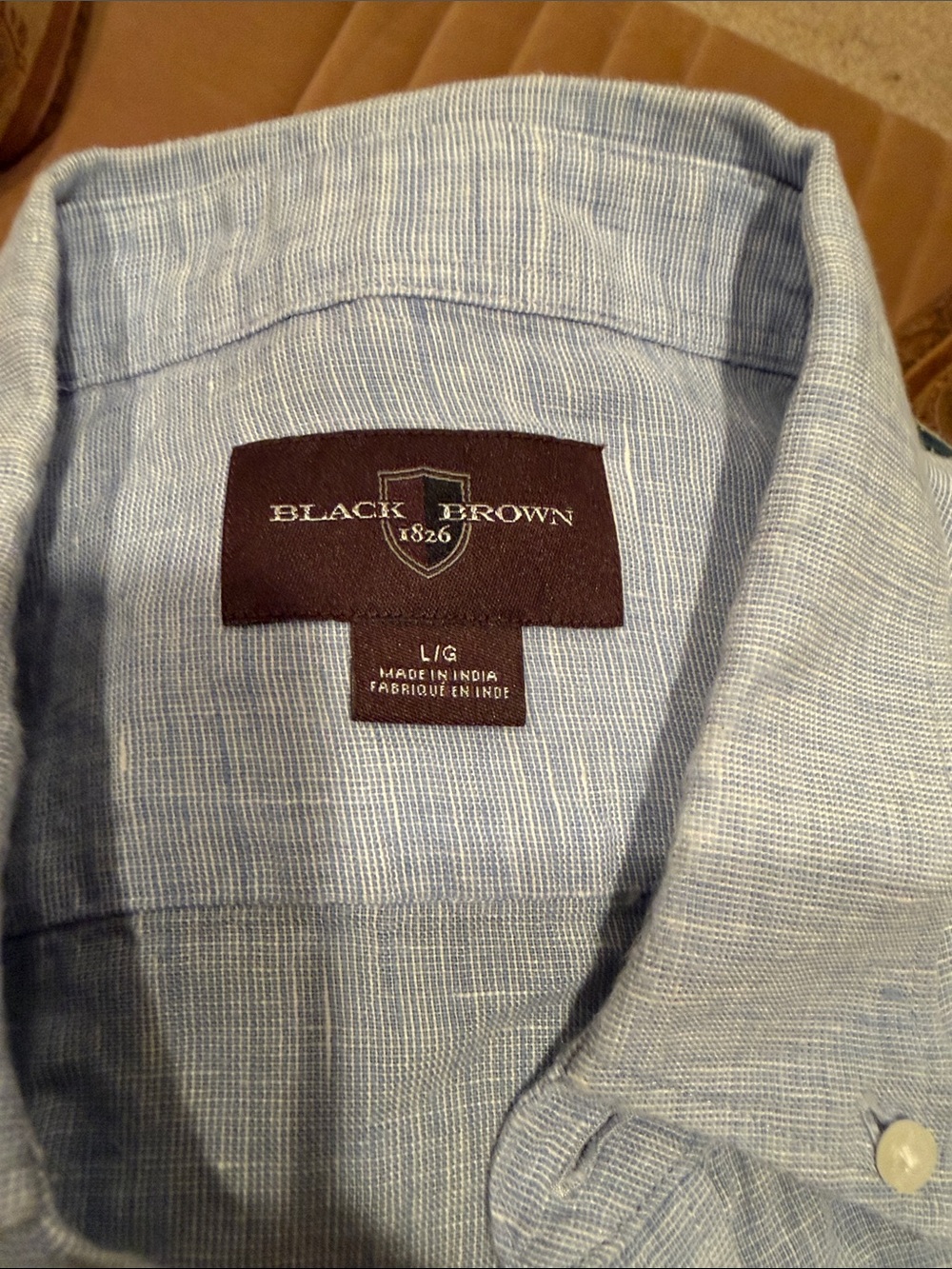 Black Brown 1826 Light Blue Men's Casual Button-Down Shirt. 





L